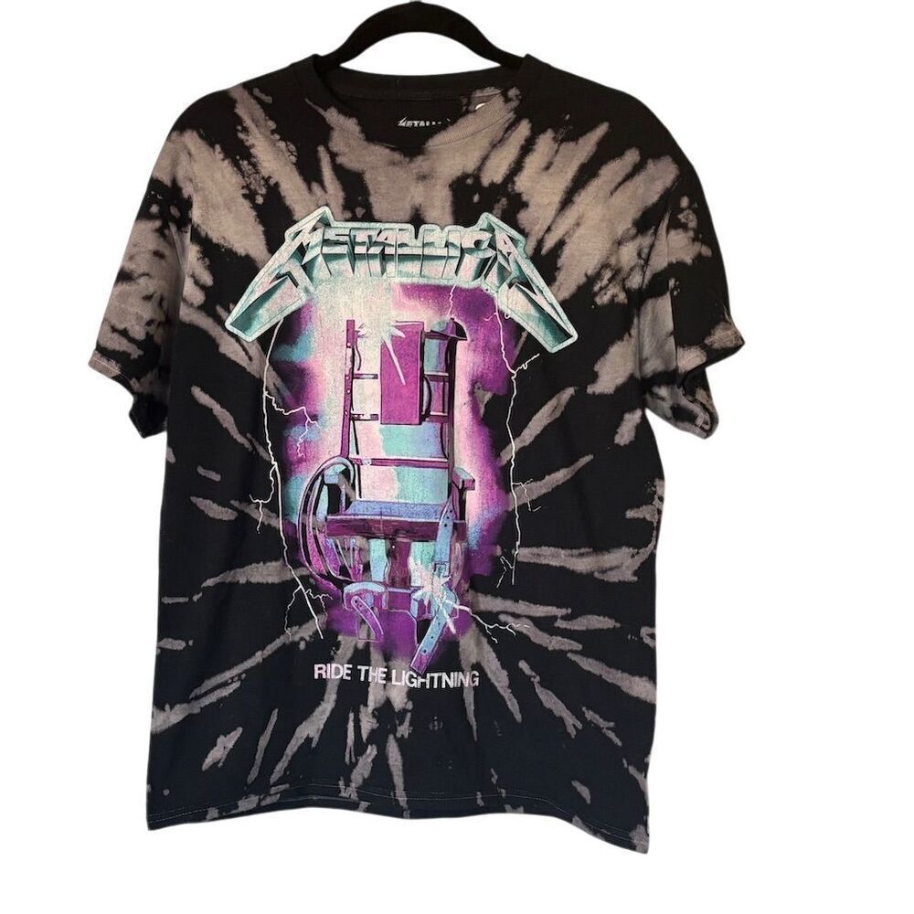Metallica Ride The Lightning Tie-Dye Graphic T-Shirt Men's M Multicolor